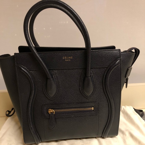 Celine Micro Luggage Handbag - Drummed Calfskin - Picture 1 of 8
